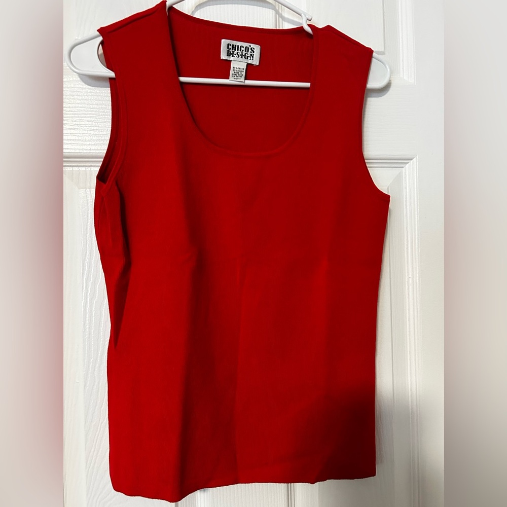 CHICO's Knit Red Tank Top Size: 1